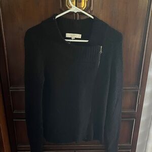 LOFT Women's Black and Gray Cowl Neck Sweater